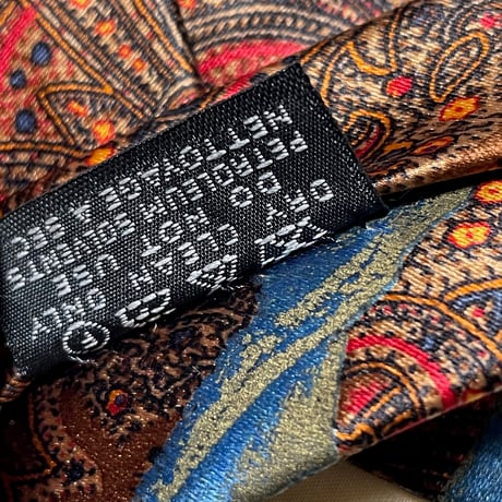 MADE IN ITALY製 GIANFRANCO FERRE ペイズリー柄シルクネクタイ ブロンド