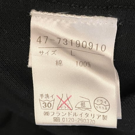 ▲訳あり商品▲ MADE IN ITALY製 GUY ROVER チェック襟長袖鹿の子ポロシャツ ブラック Lサイズ