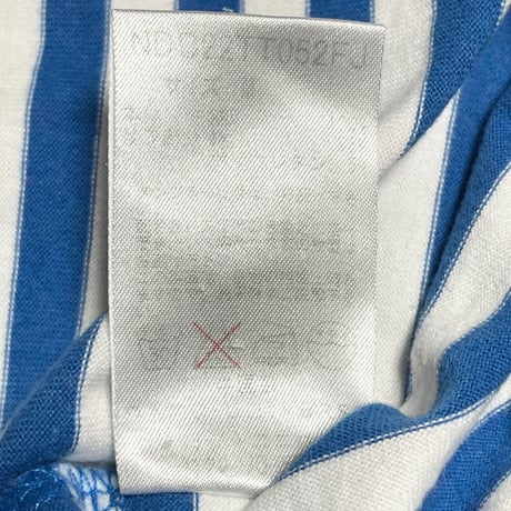 nano universe マリンボーダー柄半袖Tシャツ スカイブルー×ホワイト Mサイズ