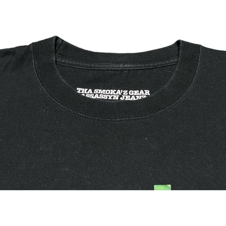 ASSASSYN JEANZ ミッキーモチーフ麻葉っぱTシャツ ブラック Lサイズ