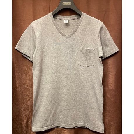 MADE IN USA製 Velva Sheen × SHIPS ポケット付きVネックTシャツ グレー Sサイズ