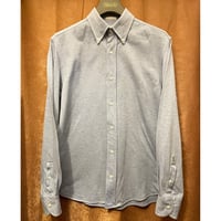 ▲訳あり商品▲ MADE IN ITALY製 GUY ROVER × BARNEYS NEW YORK別注 長袖ボタンダウン鹿の子ニットシャツ サックスブルー Mサイズ