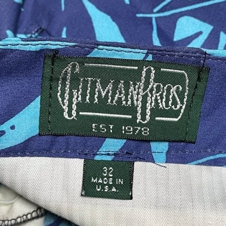 【Journal Standard 取り扱い】☆タグ付き新古品☆ MADE IN USA製 GITMANBROS 花柄ハーフパンツ ネイビー W32サイズ
