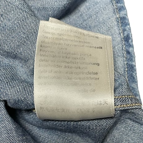 FRANKLIN MARSHALL VARSITY ワッペン付きデニムシャツ ライトインディゴ Lサイズ