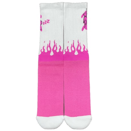 ★新品★ MADE IN JAPAN製 BBB NIGHT チューブソックス ホワイト×ピンク Fサイズ ユニセックス着用可能
