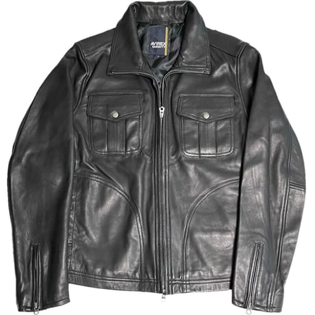 ☆タグ付き新古品☆ AVIREX VARSITY ラムレザージャケット ブラック Lサイズ