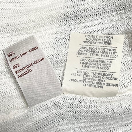 MADE IN ITALY製 Ermenegildo Zegna 半袖リネンコットンシャツ 生成り XS/46サイズ