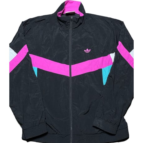 old adidas フルジップナイロンジャケット マルチカラー MLサイズ