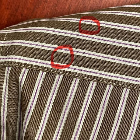 ▲訳あり商品▲ MADE IN JAPAN製 KAMAKURA SHIRTS イタリア生地長袖ストライプタブカラーシャツ ブラウン×パープル
