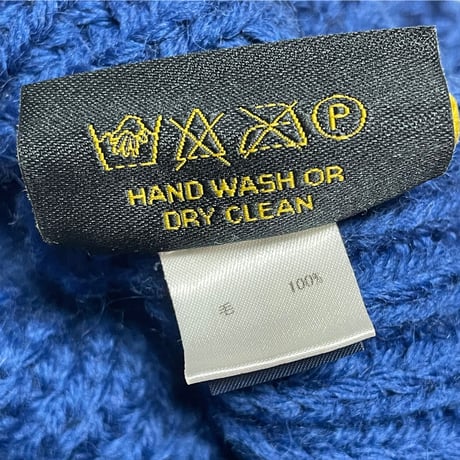 MADE IN ENGLAND製 HIGHLAND2000 BRITISH WOOL ニット帽 ブルー