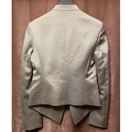 MADE IN ITALY製 ARMANI COLLEZIONI ノーカラージャケット シャンパンゴールド 38サイズ