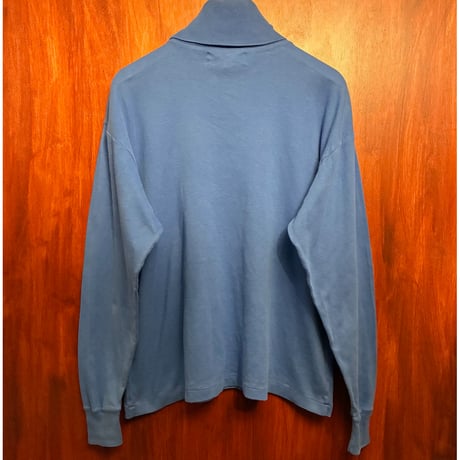 MADE IN Dominican Republic製 90s Ralph Lauren タートルネックコットンカットソー ブルー Mサイズ