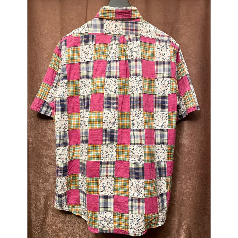 MADE IN JAPAN製 PERIPHERIQUE 半袖パッチワークプルオーバーボタンダウ