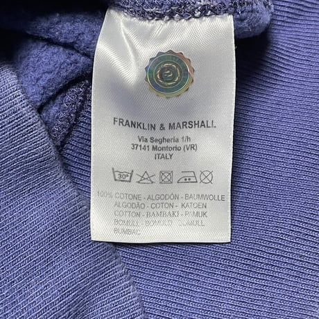 MADE IN ITALY製 FRANKLIN&MARSHALL フルジップパーカー ネイビー Sサイズ