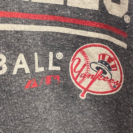 majestic × NEW YORK YANKEES プリントTシャツ ネイビー Lサイズ