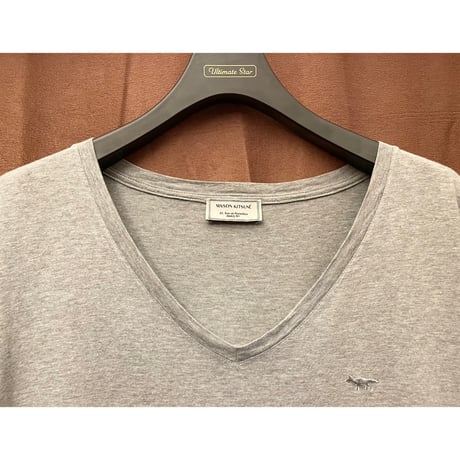 MADE IN FRANCE製 MAISON KITSUNÉ VネックTシャツ グレー Sサイズ