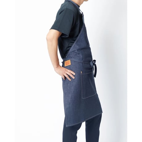 ★新品★ LEVI'S 首かけノンウォッシュデニムエプロン インディゴ Fサイズ