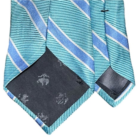 MADE IN USA製 BROOKS BROTHERS レジメンタルストライプ柄シルクネクタイ スカイブルー