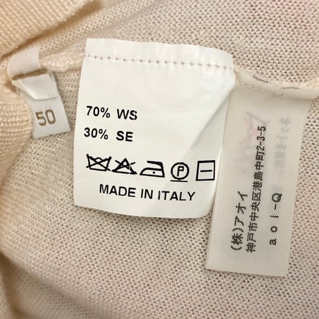 MADE IN ITALY製 HERNO カシミヤシルク クルーネックセーター アイボリー 50サイズ