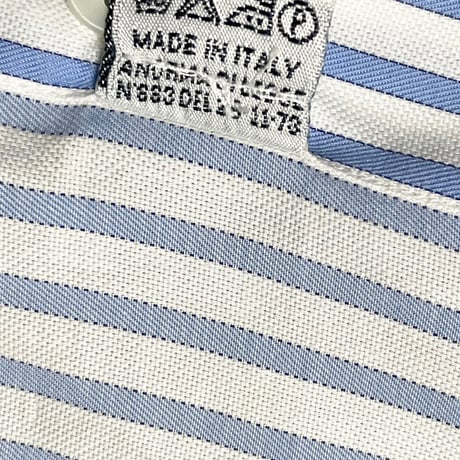 MADE IN ITALY製 Errico Formicola 長袖ストライプシャツ サックス 38/15サイズ