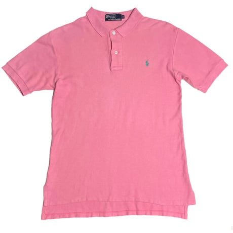 90s ナイガイ製 Polo by Ralph Lauren 半袖鹿の子ポロシャツ ピンク Mサイズ