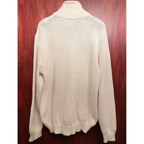 MADE IN USA製 90s ALPS Waikiki Yacht Club フルジップカーディガン ホワイト Mサイズ