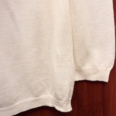MADE IN ITALY製 HERNO カシミヤシルク クルーネックセーター アイボリー 50サイズ
