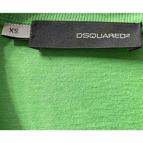 MADE IN ITALY製 DSQUARED2 南国柄半袖VネックTシャツ グリーン XSサイズ