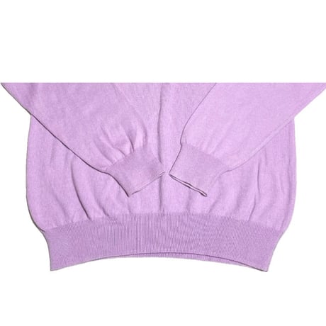 GREEN LABEL RELAXING 長袖コットンカシミヤVネックセーター パープル Lサイズ