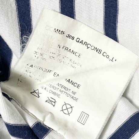 MADE IN FRANCE製 eYe JUNYA WATANABE MAN × SAINT JAMES Wネームボーダー柄カットソー ホワイト×ネイビー Sサイズ