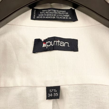 MADE IN MEXICO製 90's puritan 長袖ボタンダウンオックスフォードシャツ ホワイト 17-1/2、34-35サイズ