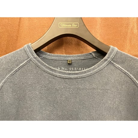 MADE IN JAPAN製 NIGEL CABOURN ヴィンテージ加工ポケット付き半袖Tシャツ ブルーグレー 46サイズ