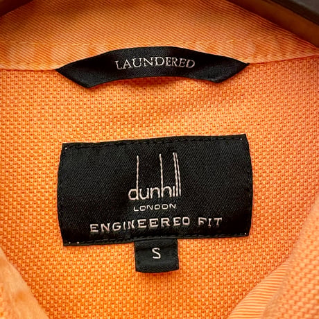 MADE IN ROMANIA製 dunhill ENGINEERED FIT 半袖鹿の子ポロシャツ オレンジ Sサイズ