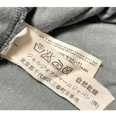MADE IN ITALY製 ARMANI COLLEZIONI 半袖クルーネックTシャツ ブルーグレー Mサイズ