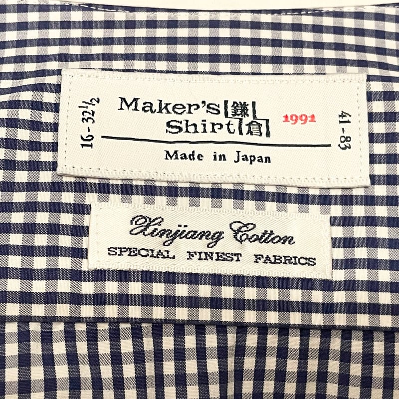 MADE IN JAPAN製 Maker's Shirt 鎌倉 長袖クレリックギンガム