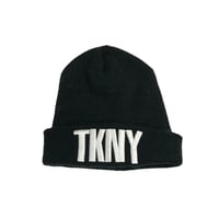 MADE IN JAPAN製 SWAGGER TKNY刺繍入りニット帽 ブラック Fサイズ