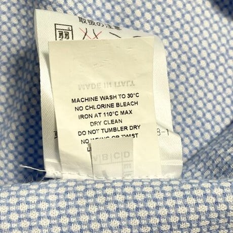 ☆タグ付き新古品☆ MADE IN ITALY製 XACUS Slim Fit 長袖ノーカラーシャツ サックス 39-15 1/2サイズ