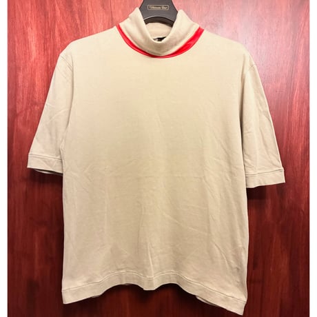 【BARNEYS NEWYORK 取り扱い】 MADE IN ITALY製 ALESSANDRO DELL' ACQUA タートルネックニットTシャツ ベージュ 46サイズ