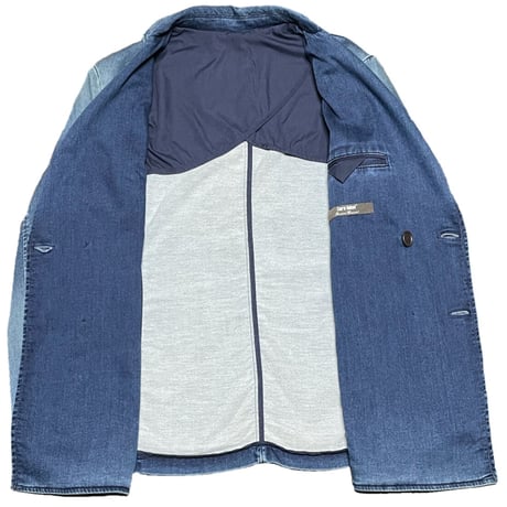 タグ付き Care label デニムダブルテーラードジャケット インディゴ Mサイズ