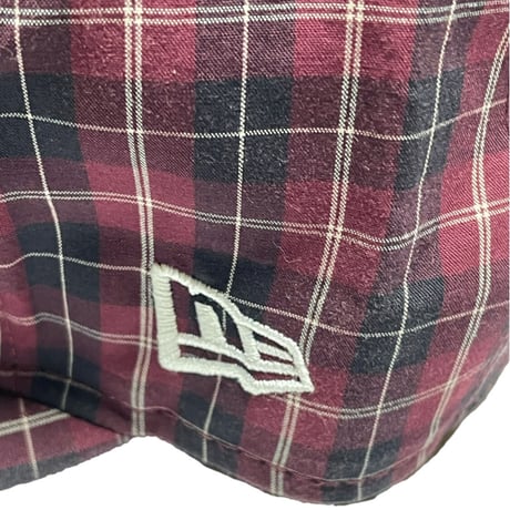 NEW ERA チェック柄ベースボールキャップ ワイン 7 3/4 61.5cm