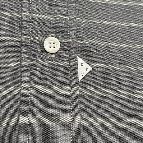 【サザビーリーグ取り扱い】Sidian,Ersatz & Vanes 長袖ボーダーシャツ グリーングレー×チャコールグレー S/38-15サイズ