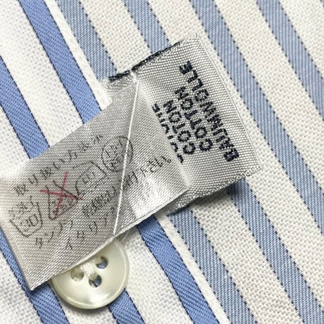 MADE IN ITALY製 Errico Formicola 長袖ストライプシャツ サックス 38/15サイズ