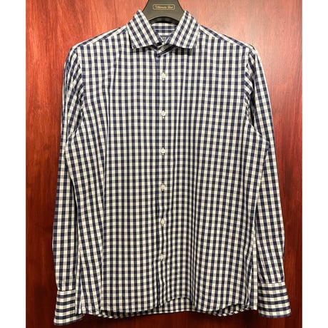 【極美品】Maker's Shirt鎌倉 Herdmans ギンガムリネンシャツ 超美品 ナノライブラリー Herdmans リネン ギンガムシャツ 戸賀