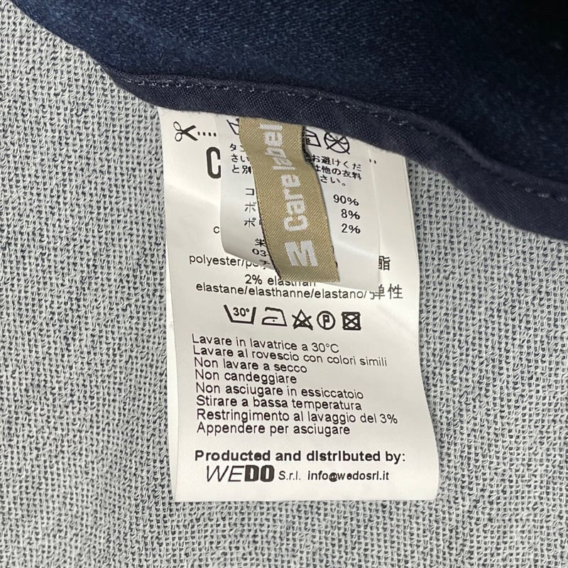 タグ付き Care label デニムダブルテーラードジャケット インディゴ M