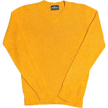 MADE IN ITALY製 air Jumper by SCAGLIONE Vネックウールセーター オレンジ Sサイズ