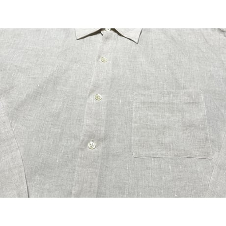 MADE IN ITALY製 BARNEYS NEWYORK 長袖リネンシャツ アイボリー XLサイズ