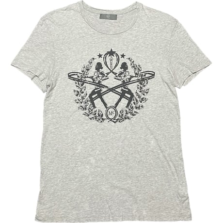 MADE IN ROMANIA製 ALEXANDER McQUEEN 半袖プリントTシャツ グレー XSサイズ