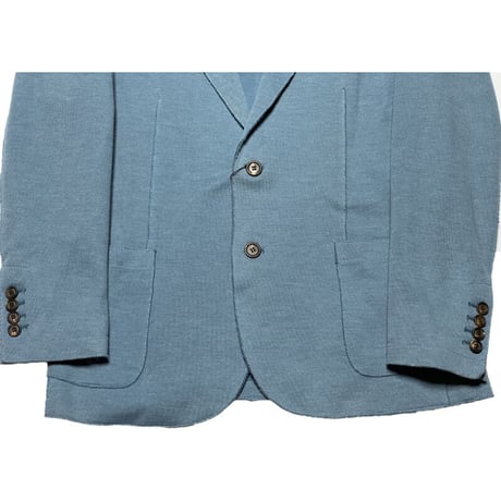 【BARNEYS NEWYORK取り扱い】MADE IN ITALY製 eleventy ニットテーラードジャケット グレイッシュブルー 52サイズ