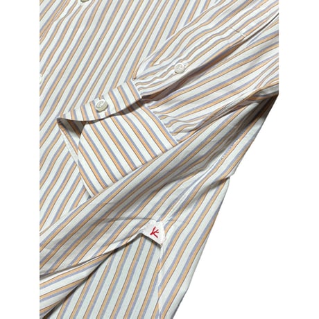 MADE IN ITALY製 ISAIA 長袖ストライプシャツ マルチカラー 37-14 1/2サイズ