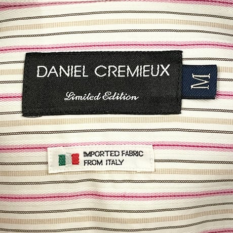 MADE IN JAPAN製 DANIEL CREMIEUX Limited Edition イタリア生地長袖ボタンダウンストライプシャツ マルチカラー Mサイズ